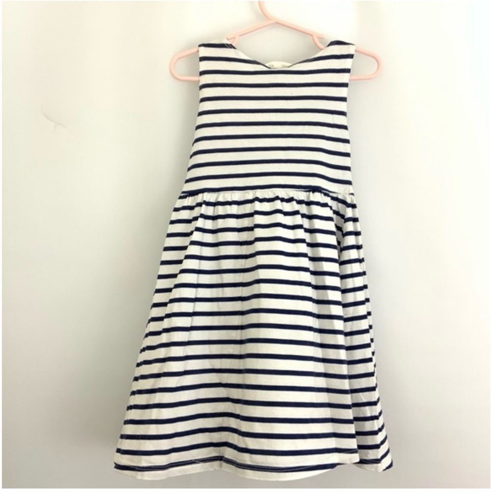 Girl’s H&M Dress with Navy and White Stripes Size 4